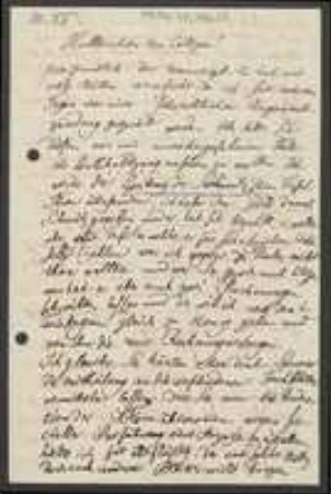 Brief von August Kanitz an Unbekannt