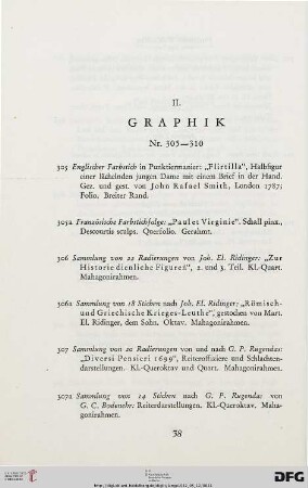 II. Graphik (Nr. 305-310)