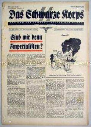 Wochenzeitung der SS "Das Schwarze Korps" u.a. zur Umsiedlung der Bessarabiendeutschen