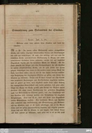 VI. Ermunterung zum Bekenntniß der Sünden.