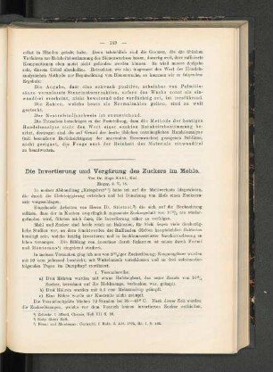 Die Invertierung und Vergärung des Zuckers im Mehle