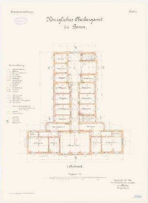 Oberbergamt, Bonn: Grundriss 1. Obergeschoss 1:100