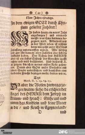 Neu-Jahrs-Predigt.