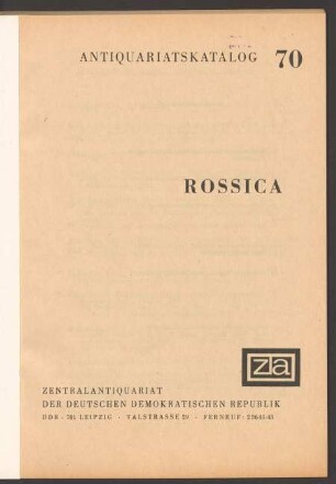 Nr. 70: Rossica