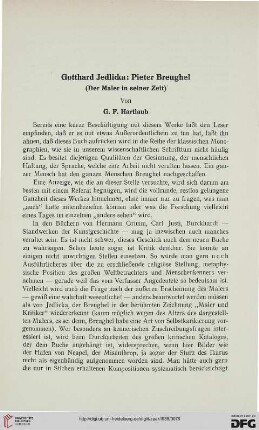 33: Gotthard Jedlicka: Pieter Breughel : der Maler in seiner Zeit