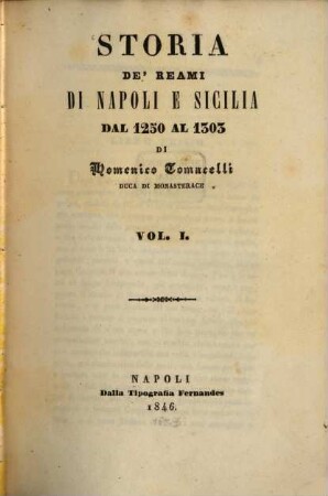 Storia de' reami di Napoli e Sicilia dal 1250 al 1303, 1