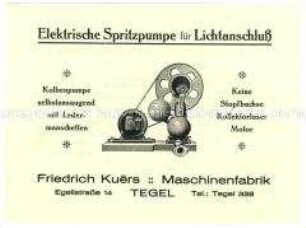 Elektrische Spritzpumpe für Lichtanschluss