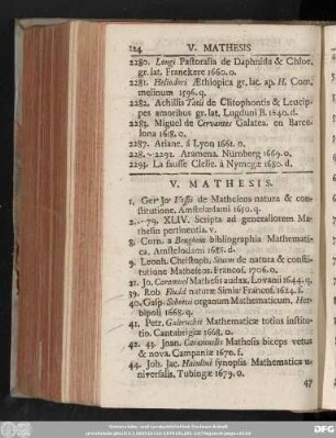 V. Mathesis.