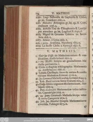 V. Mathesis.