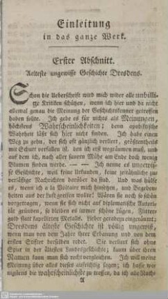 Erster Abschnitt. Aelteste ungewisse Geschichte Dresdens