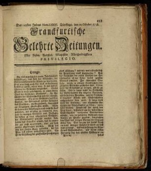 Num. LXXXI. Dienstags, den 10. October 1758 - Num. XC. Freytags, den 10. November 1758.