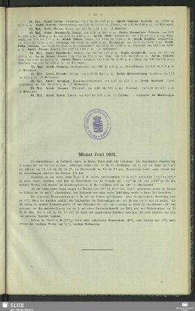 Monat Juni 1901