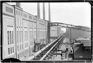 Blick von der Kohlenbahn, Bau Me 111 Zentralstation für Kohlen- und Koksförderanlage, Me 203 Dampfkesselhaus, Straße 2