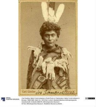 Bella Coola Indianer in Pooh-Pooh im Tanzkostüm, Bella Coola Indianer in Europa, 1885/1886
