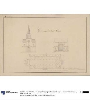 Neheim bei Arnsberg. Entwurf zum Neubau der katholischen Kirche