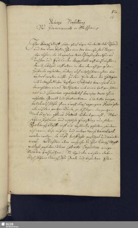 Bl. 66-71. Kurtze Vorstellung des Gouvernements in Sachßen (alte Foliierung 82-87).