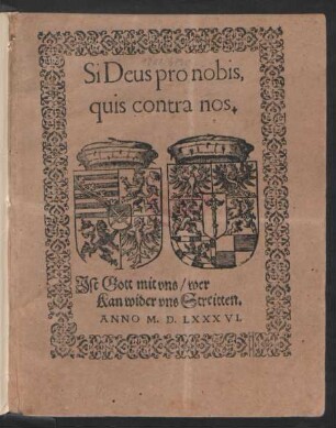 Si Deus pro nobis,|| quis contra nos.|| ... ||(Ein schönes Christliches || newes geistlichs Liedt/ wieder des Bapstes || vnd seines vnchristlichen hauffens vnd anhangs verfol=||gung/ Wütens vnd Tyrannisiren/ vnd Welcher gestalt || Gott der Allmechtige denselben ... || vortilgen wirdt.|| ... Durch Philippum Agriocolam Eißleben.||)