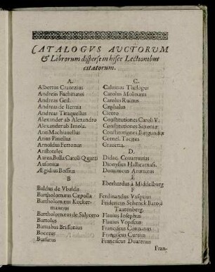 Catalogus Auctorum & Librorum [...]