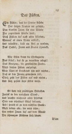 Das Füllen