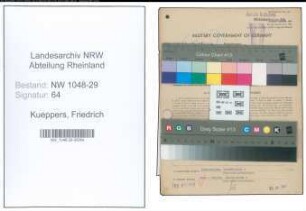 Entnazifizierung Friedrich Kueppers , geb. 24.01.1893 (Beamter)