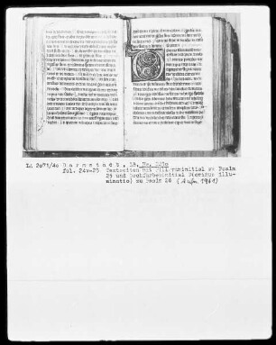 Psalterium und Diurnale — Initiale D (ominus illuminatio), Folio 25recto