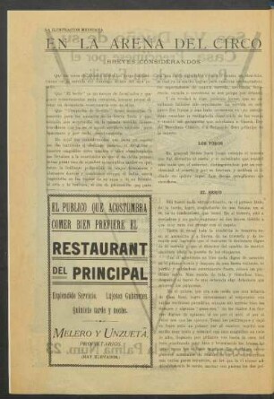 En la arena del circo : Breves considerandos