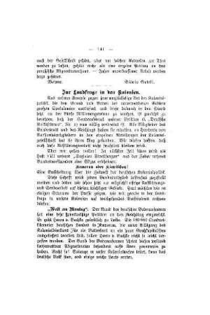 Zur Landfrage in den Kolonien