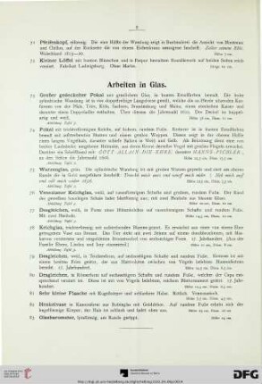 Arbeiten in Glas (Nr. 73-89)