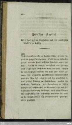 Zwölftes Kapitel. Ueber das nöthige Verhalten nach der geendigten Badecur zu Teplitz