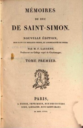 Mémoires du duc de Saint-Simon. 1