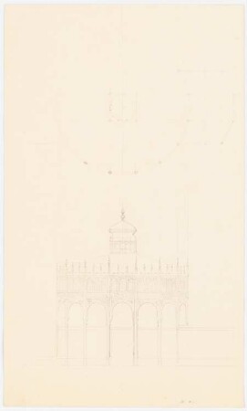 Pavillon, Kairo (?): Ansicht und Grundriss eines Pavillons