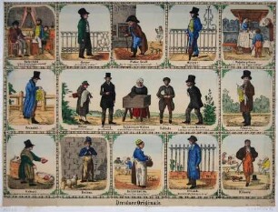 Bilderbogen mit Volkstypen in Dresden (Dresdner Originale)