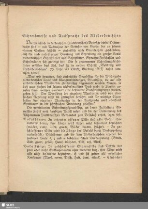 Schreibweise und Aussprache des Niederdeutschen