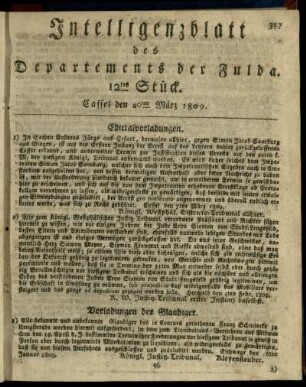12tes Stueck, den 20ten Maerz 1809
