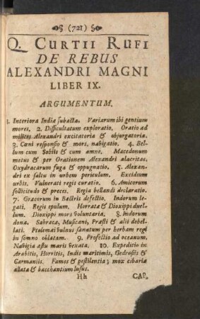Q. Curtii Rufi De Rebus Alexandri Magni, Liber IX.