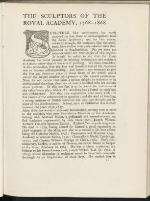 The sculptors of the Royal Academy, 1768-1868