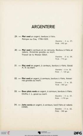 Argenterie (Nr.29-100)