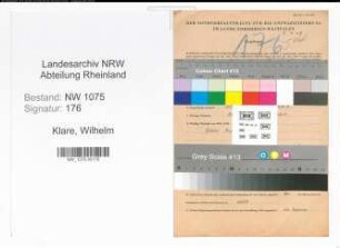 Entnazifizierung Wilhelm Klare , geb. 20.01.1899 (Vermessungsinspektor)