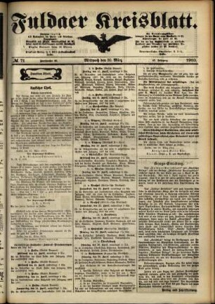 Zweite Ausgabe vom Mittwoch, den 30. März 1910.