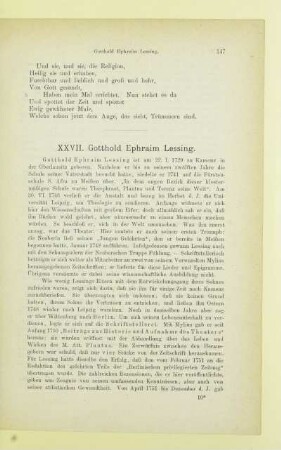 XXVII. Gotthold Ephraim Lessing