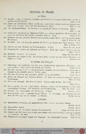 Arbeiten in Metall (Nr. 216-360)