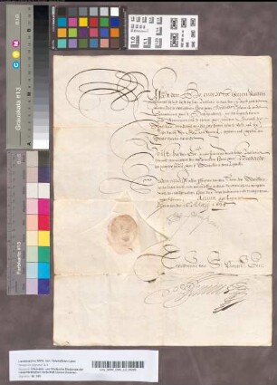 Commissie van Zijn Excellentie voor den Heere van Brederode, tot Meester-generaal van de artillerie voor het jaar 1635, waarin het leger te velde zou zijn, 26 Mei 1635. Met 1 opgedrukt zegel.