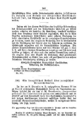 Ein französisches Urtheil über preußisches Unterrichtswesen : [V. Elementarschulwesen]