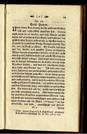 No. 16. Freiß-Pulver.