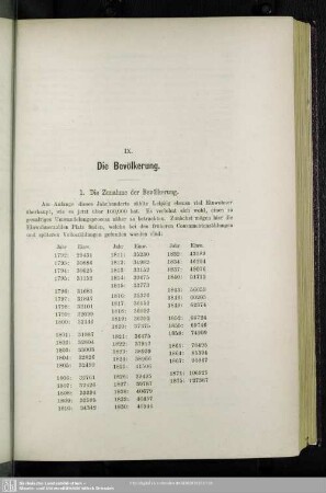 IX. Die Bevölkerung
