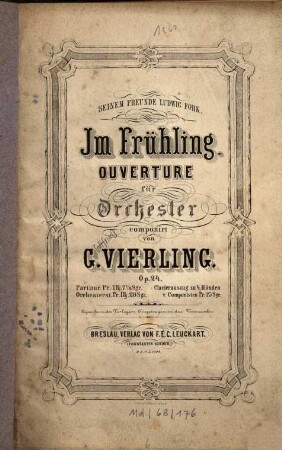 Im Frühling : Ouverture für Orchester ; op. 24