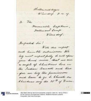 Brief an den Kommandanten, englisch