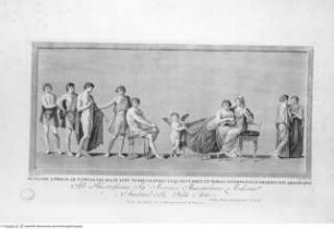 Schola Italica Artis Pictoriae sive tabulae insigniores in romanis pinacothecis adservatae tabulis aere incisis nunc primum editae sumptibus Petri Pauli Montagnani-Mirabili Romae MDCCCVI, Tafel (3): Penelope und die Freier