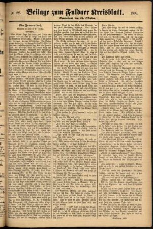 Zweite Ausgabe vom Samstag, den 22. Oktober 1898.
