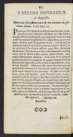 S. Helena Imperatrix. 18. Augusti